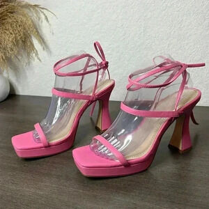 BP Netta Pink Lace Up Heel Size 9.5 (damaged)